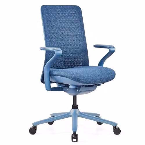 hjh OFFICE Vervio Ergonomische Designer Bureaustoel met Lendensteun en Verstelbare Zitdiepte, Blauw