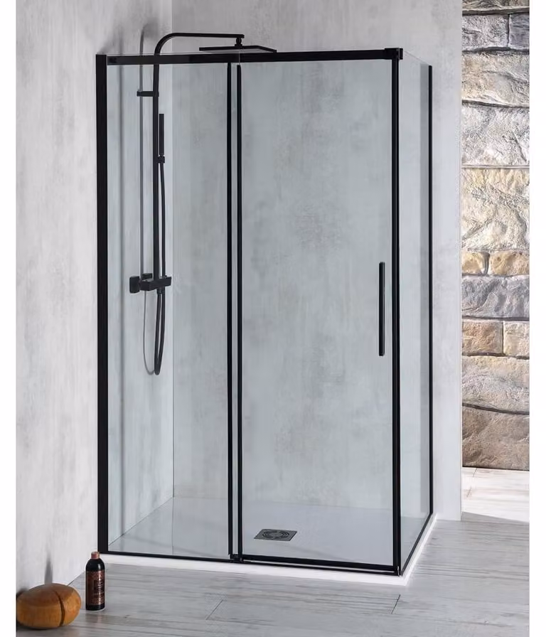 Polysan ALTIS BLACK rechthoekige douchecabine links of rechts variant 1400 x 1000 mm