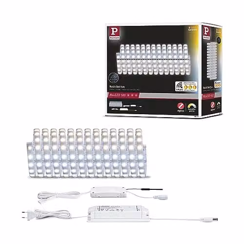 Paulmann MaxLED 500 basisset Smart Home Zigbee LED-strip, tunable white, zilver, 5 m, IP44, 26 W, 2750 lm