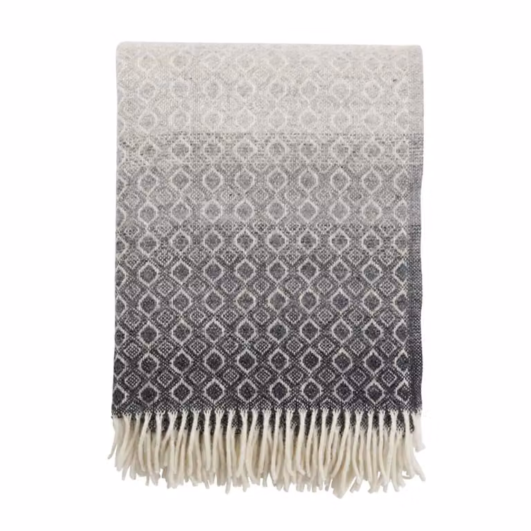 Klippan Yllefabrik Havanna wollen plaid in kleur naturel