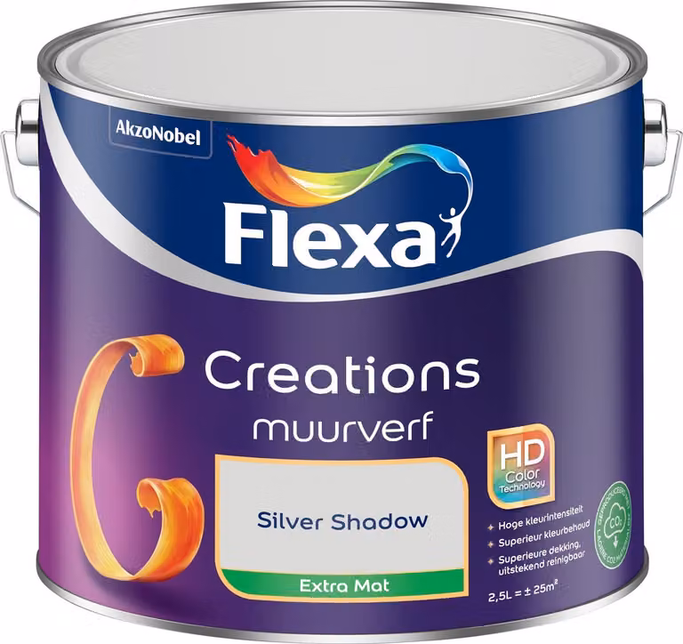 Flexa Creations Muurverf Extra Mat - Silver Shadow - 2,5 L