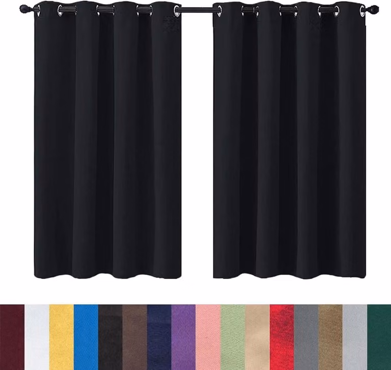 Zwart Verduisteringsgordijn - Warmte-isolerend Deurgordijn - Drievoudig Geweven Stof - Breedte: 160 cm, Hoogte: 220 cm