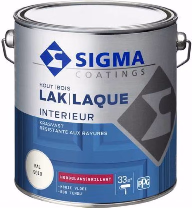 Sigma Houtlak Interieur Glans Wit RAL 9010 - 2,5L