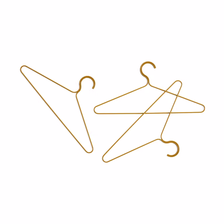 HAY Kledinghanger 3-pack Dijon Geel Goud Metaal