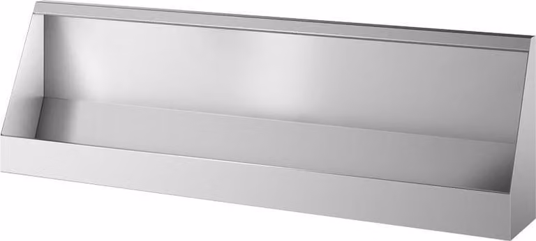 Delabie urinoirinrichting wandmodel in zilver roestvast staal, Lengte: 240 cm, Bovenkant aansluiting
