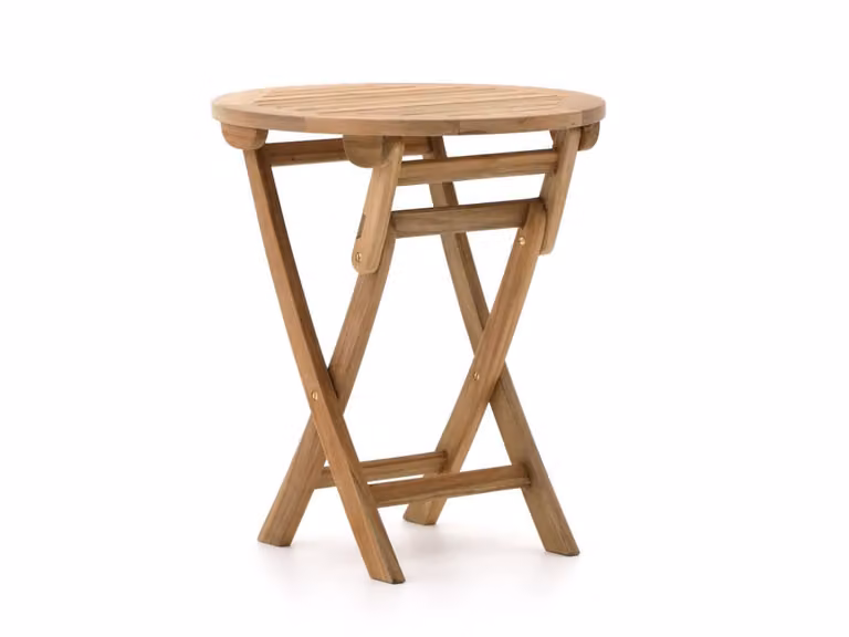 Sunyard Inklapbare Ronde Tuintafel van Teakhout, Bruin, Ø65 cm