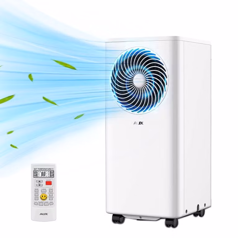 AUX 3-in-1 mobiele airconditioner 7000 BTU, Energieklasse A, Wi-Fi & afstandsbediening, 4 standen, Zelfverdamping, R290, Inclusief raamkit