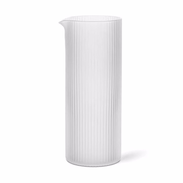 Ferm Living Ripple melkkan 40 cl Frosted wit transparant glas