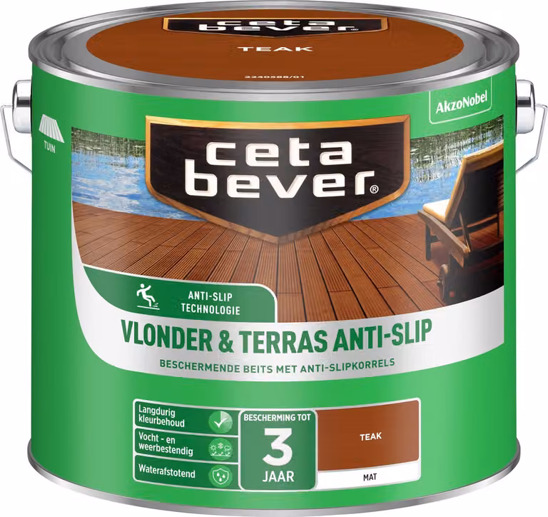 Cetabever Vlonder en Terrasbeits Anti-Slip Teak 2,5 l