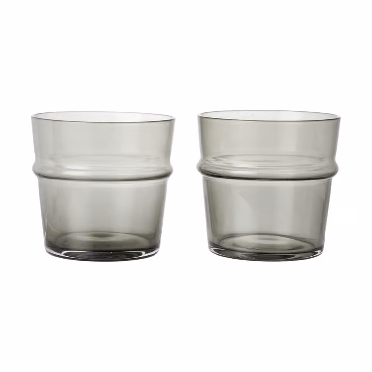 Ferm Living Boya Tumbler Drinkglas 2-pack Smoked Grey 30 cl