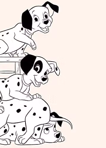 Komar Disney 101 Dalmatians Playing Poster, Multicolour, 50 x 70 cm