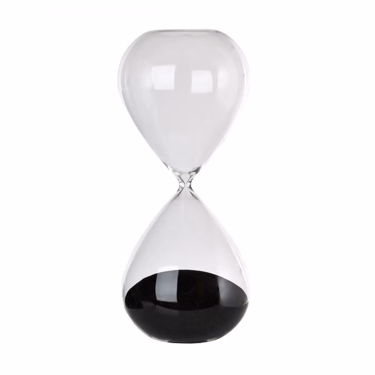 POLSPOTTEN Zandloper met zwarte zandkorrels voor op tafel, 38 cm