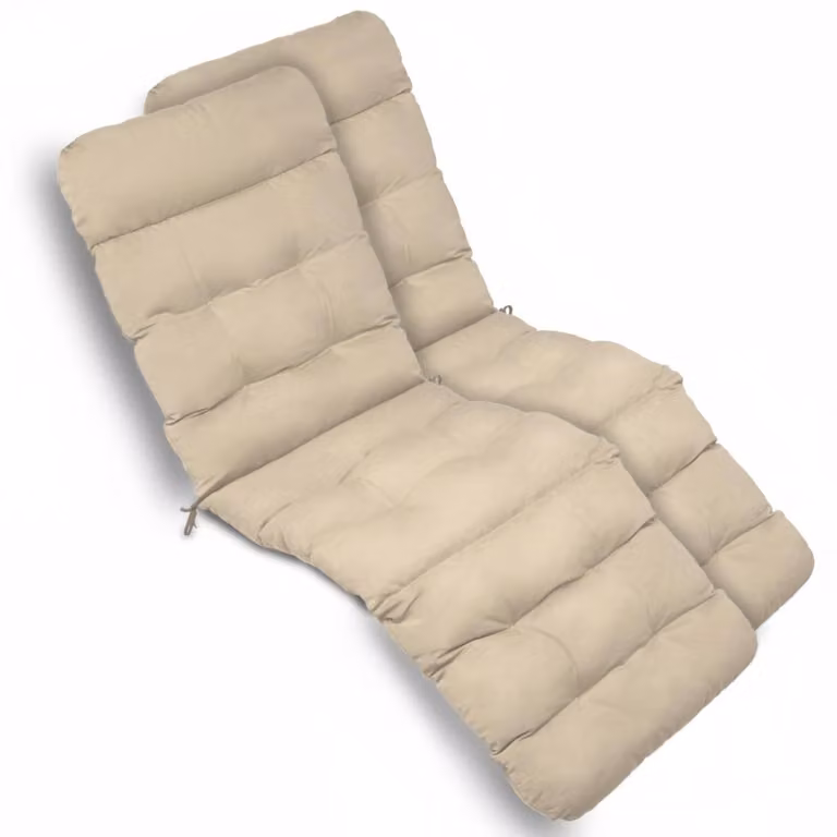 Beautissu Set van 2 Comfortabele Ligkussens voor Ligstoel, Naturel, B/D/H: 200 x 50 x 8 cm