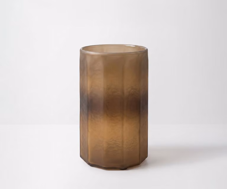 Delife Vaas Octara Aurum Gegoten Glas B: 18 cm, D: 18 cm, H: 28 cm
