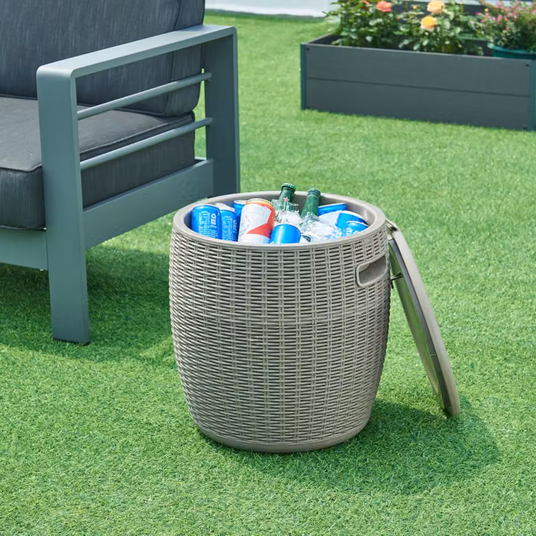 casa.pro 4-in-1 Koelbox-kruk Avetrana, lichtbruin, B: 44 cm, D: 40 cm