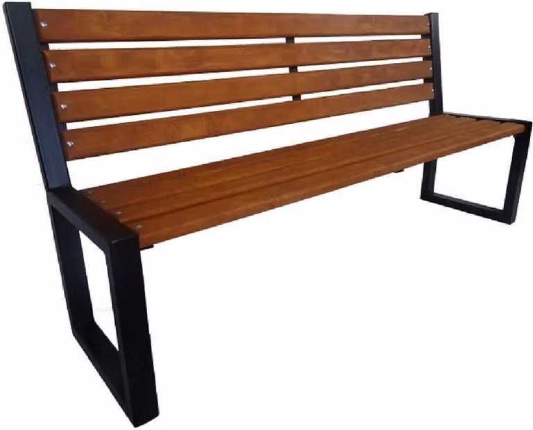QLS Tuinbank London 9525 met houten rugleuning en stalen onderstel