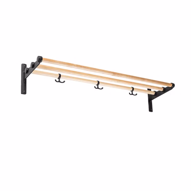 Essem Design Nostalgi schoenenrek of hoedenplank met berkenhout en zwart frame