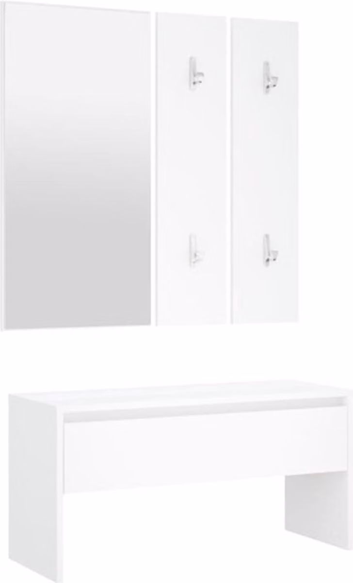 vidaXL Garderobe set van bewerkt hout in wit