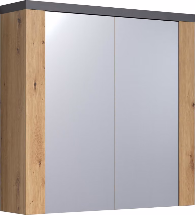 Trendteam badkamerspiegelkast Artisan eikenfineer/Matera melamine, B: 79 cm, D: 20 cm, H: 78 cm