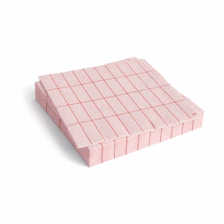 HAY Pattern Dinner servetten 20-pack Light pink-red grid 40 x 40 cm