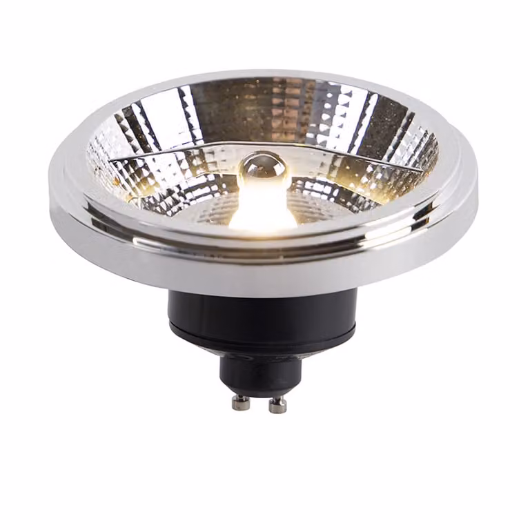 LUEDD GU10 LED lamp AR111 met reflector, 11W, 700 lm, dimbaar, 2000-3000K, zwart of zilver