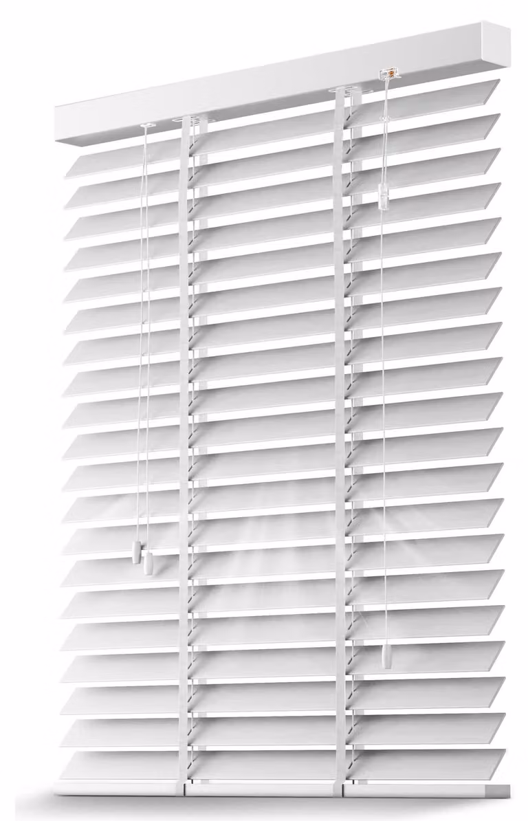 Sol Royal houten jaloezie 50 mm en SolDecor rolgordijn BE5, wit, B: 100 cm, H: 180 cm