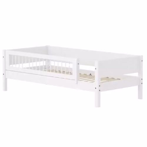Flexa White bedbank met rugleuning en barrière, 90 x 200 cm