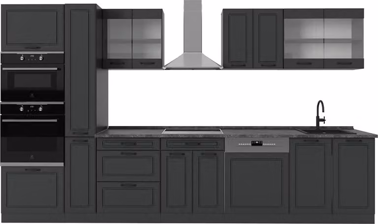 Vicco R-Line Complete Keuken Landhuis Model 53357 Antraciet, 350 cm