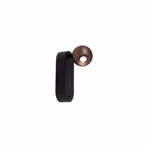 Lucide Montana LED Wandlamp met instelbare kleurtemperatuur en USB-oplaadpunt - Bruin - B: 11 cm, D: 6,5 cm