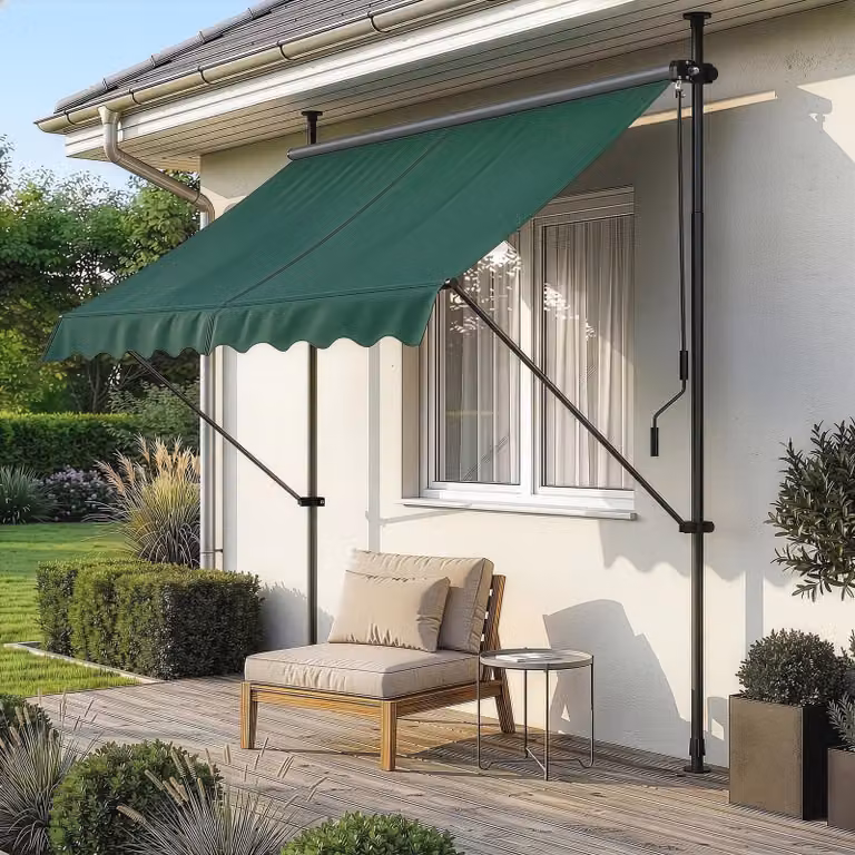 Pro.tec Markies Stem met klembevestiging en stalen frame, donkergroen, Breedte: 150 cm