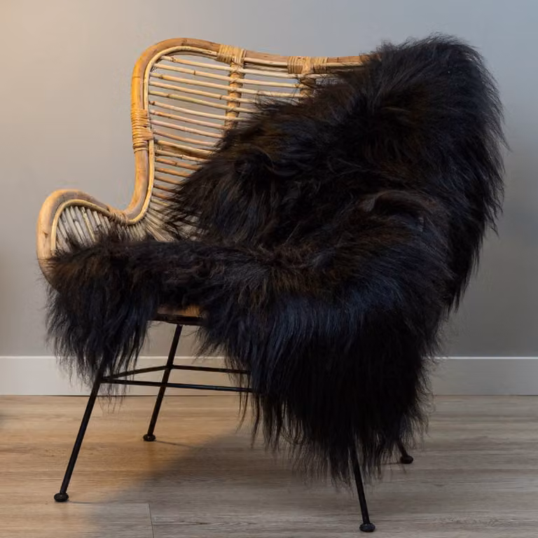WOOOL Schapenvacht IJslands Zwart XL 115 x 65 cm 100% Echte Schapenvacht ECO+