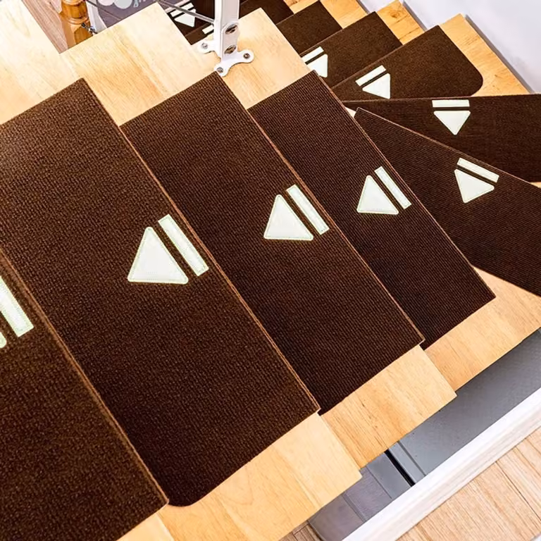 Antislip trapmatten met duurzame rubberen onderlaag voor veilig traplopen, 55 x 22 x 45 cm