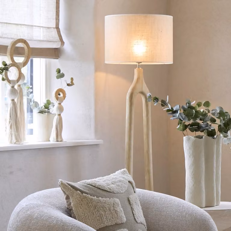Light en Living Lampenkap Sendai Cilinder Beige Textiel B: 40 cm, D: 40 cm, H: 30 cm