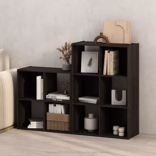 Furinno PELLI Boekenplank met 6 kubussen, Espressobruin