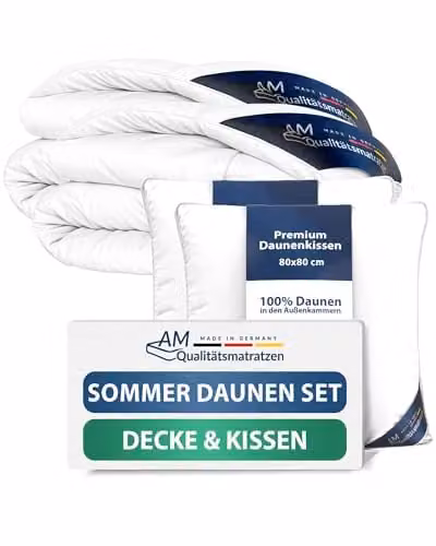 DormiGood Premium Donzen Zomerdekbed en Kussenset, 2-delig, Allergievriendelijk, 140x220 cm en 80x80 cm