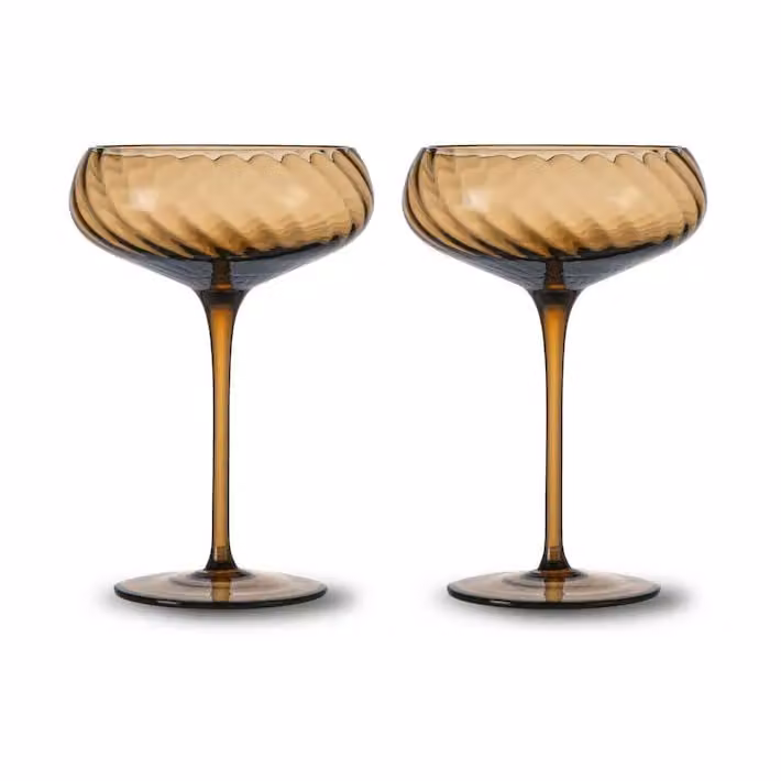 Byon Opacity champagnecoupe 30 cl 2-pack Bruin