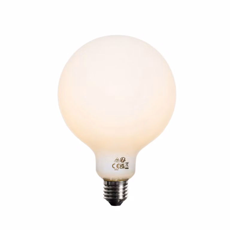LUEDD Set van 5 dimbare LED globe lampen E27 G125 4W 450 lm 2700K warm wit opaal wit