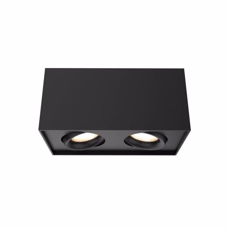 Iblocc Lyora Dubbele led opbouwspot zwart aluminium