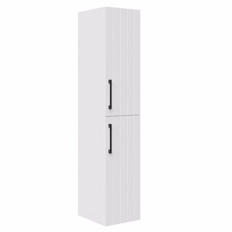 Creavit D10 hoge badkamerkast, wit gelakt MDF, wandmontage, H 150 x B 30 x D 36,8 cm