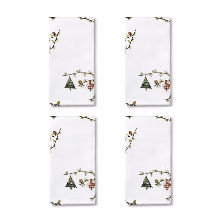 Kähler Hammershøi Christmas stoffen servetten wit 4-pack 45 x 45 cm