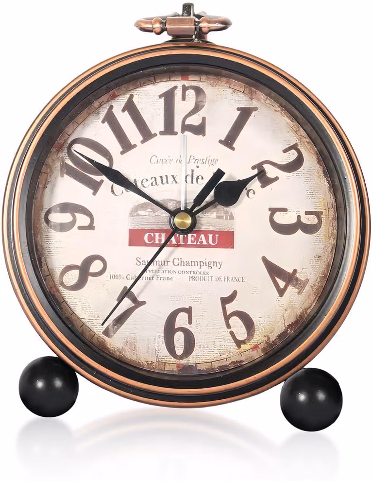 Dailygoods Retro Analoge Tafelklok - Geruisloze Wekker - Vintage Design