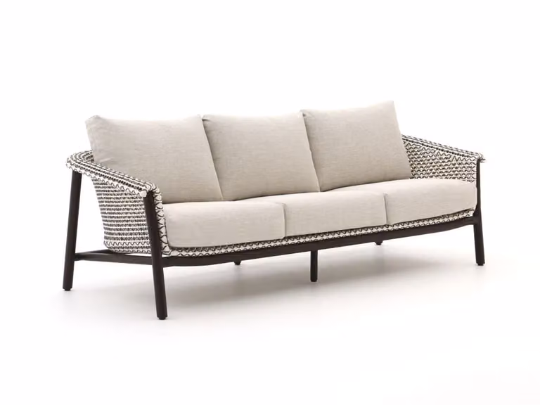 Zavelli Loungebank voor de tuin, 3 personen, Aluminium en Rattan, Bruin, Breedte: 240 cm