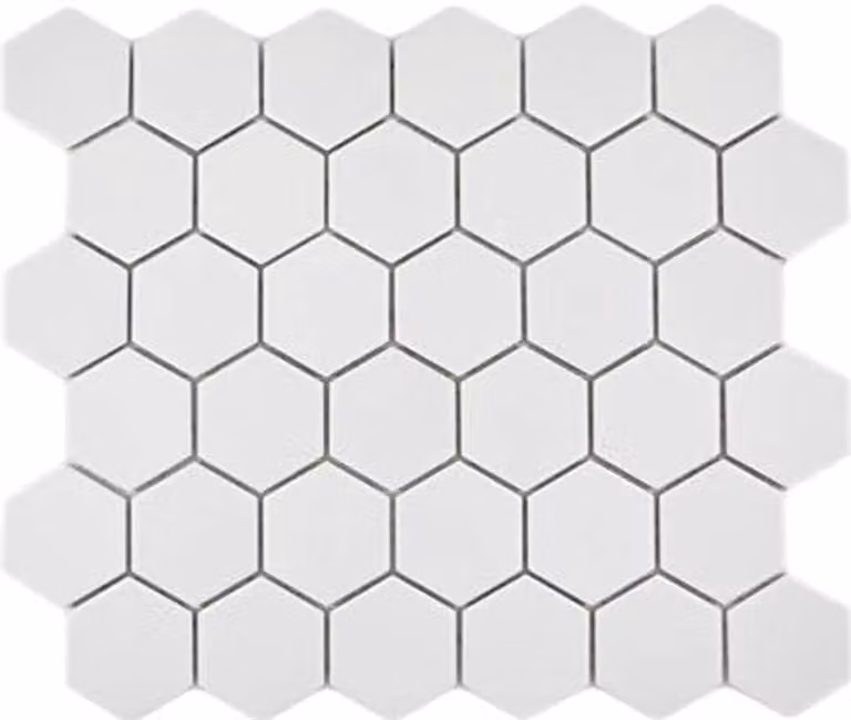 Wit Keramische Mozaïektegel Hexagon Wand- en Vloertegel met Matte Finish, 32,5 x 28,1 cm