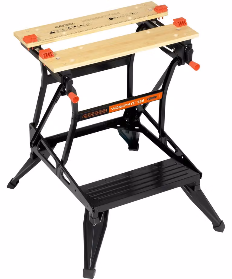 Black+Decker Workmate WM536-XJ inklapbare werkbank in zwart met stalen en houten onderdelen