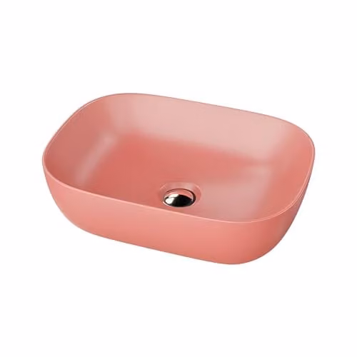 Lavita Costa Opzetwastafel Merida Roze, Porselein, B: 46 cm, D: 32,5 cm, H: 13,5 cm