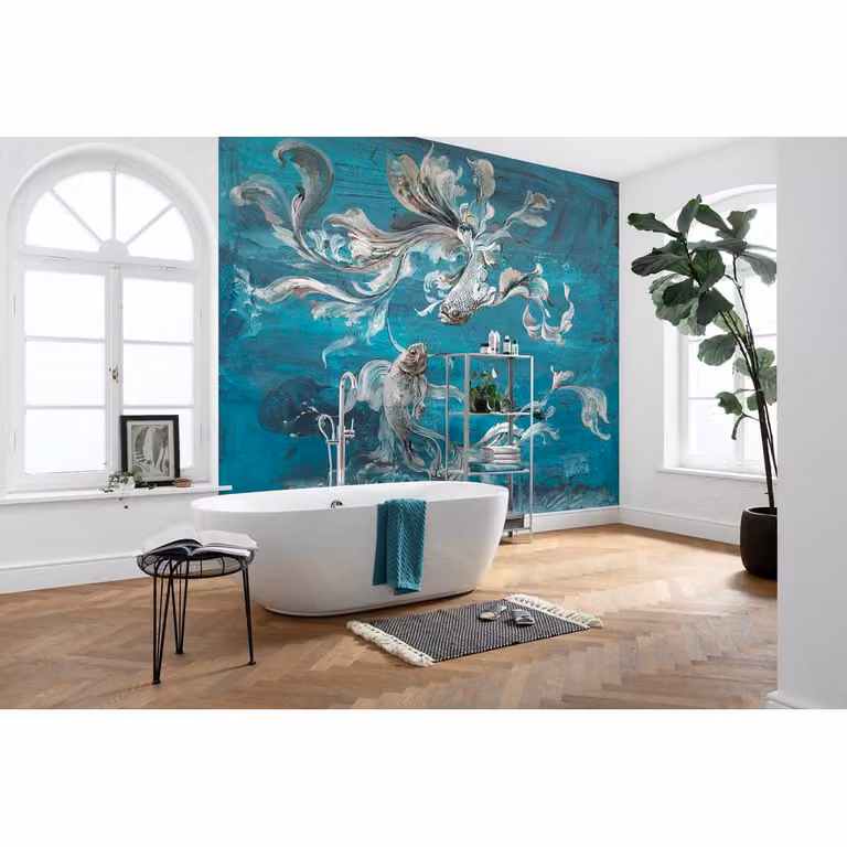 home24 Flux Abstract Fotobehang Multicolour Blauw B: 300 cm, H: 280 cm
