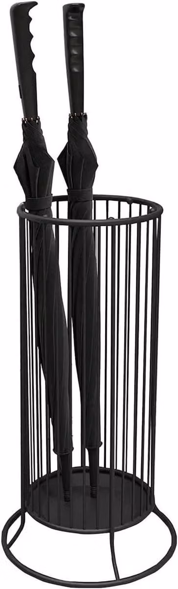Zwarte paraplustandaard met hol patroon voor het organiseren van je huis, 29 x 57 cm