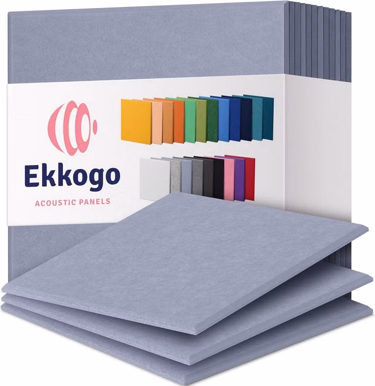 Akoestische Panelen 12x - Geluidsdemping Hoge Dichtheid - 30x30 cm - Donkergrijs - Vierkant