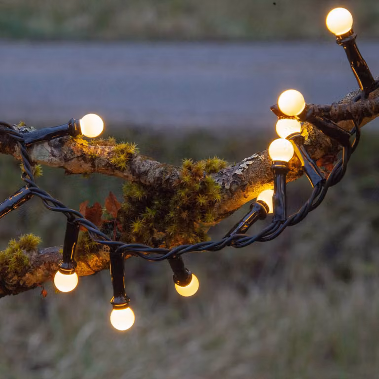 Star Trading LED lichtketting Berry Mini met timerfunctie wit en zwart van kunststof