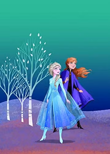 Komar Disney Frozen Sisters muurschildering decoratie voor de kinderkamer B: 50 cm, H: 70 cm
